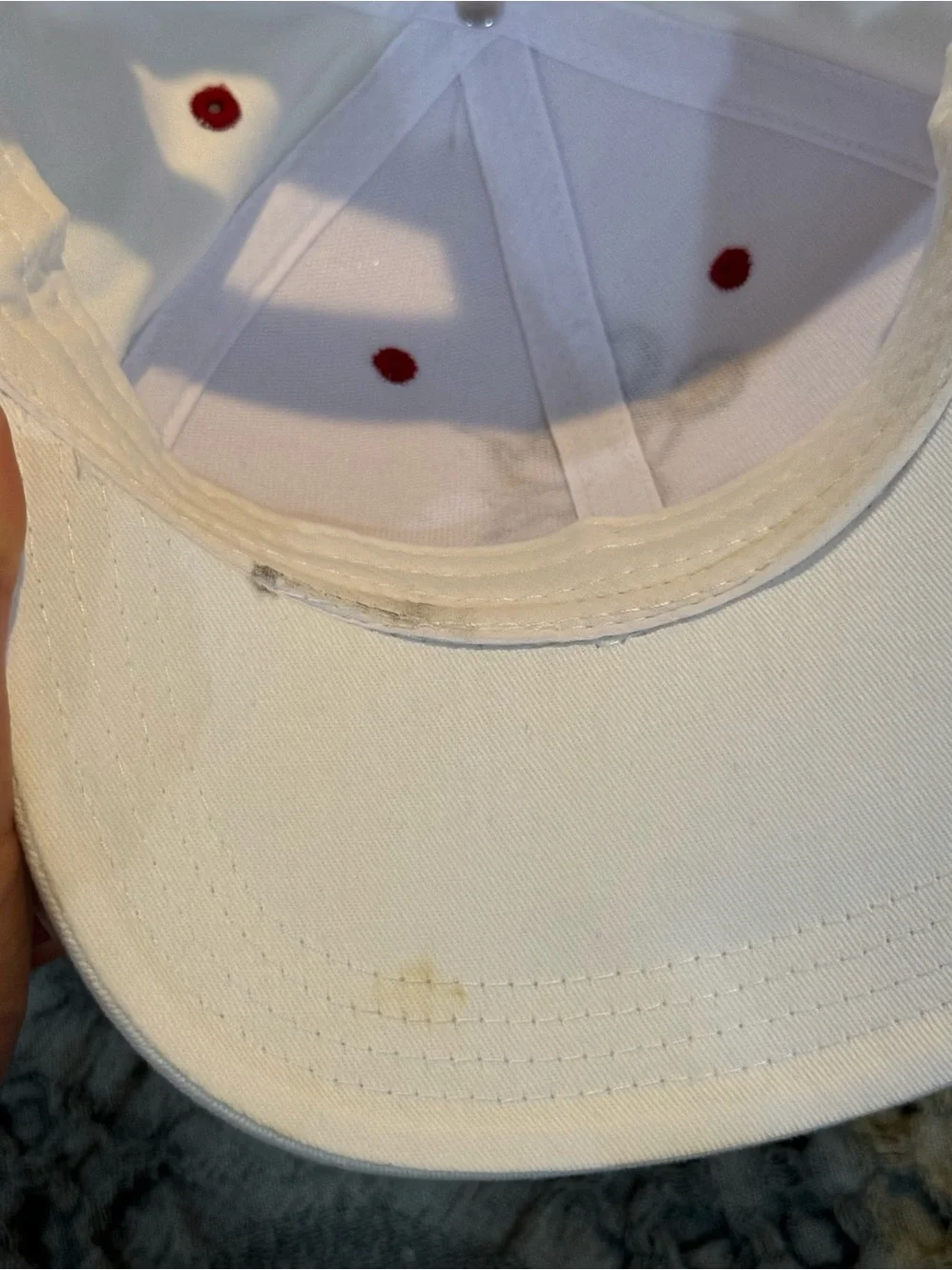 Mickey Mouse White Baseball Cap with Red Accents